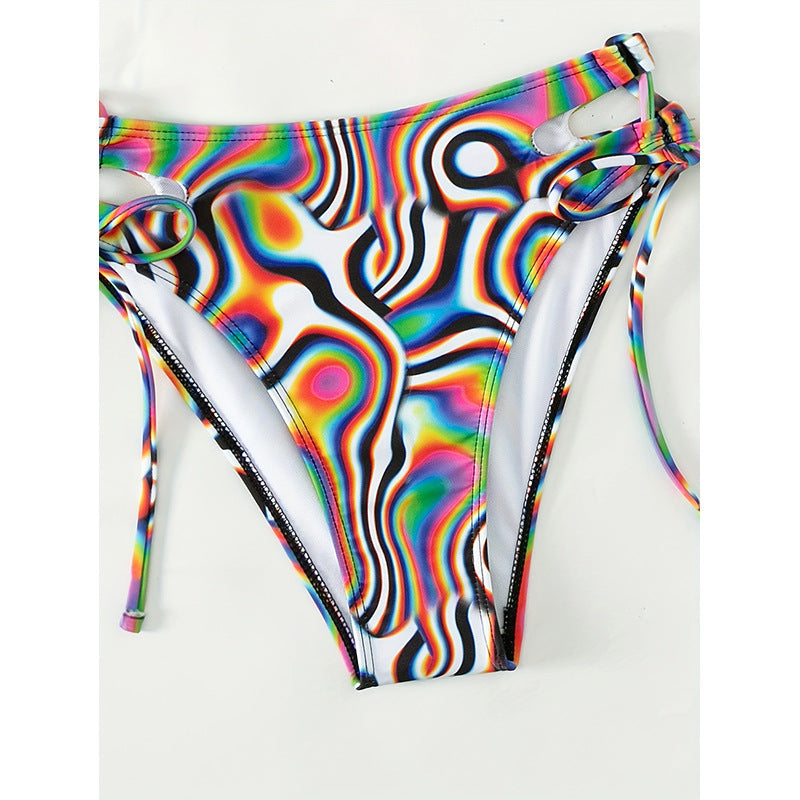 Women's Two-Piece Bikini Set with Transparent Crop Top and Elegant Lacing Details Mune Fashion