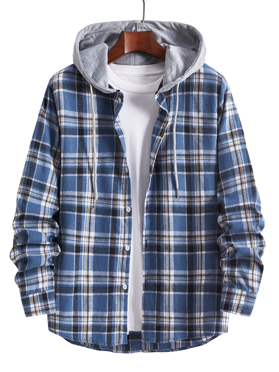 Men's Flannel Shirt with Integrated Hood Mune
