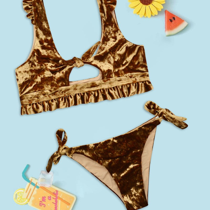 Women's bikini set with subtle cut-out and ruffle details Mune Fashion