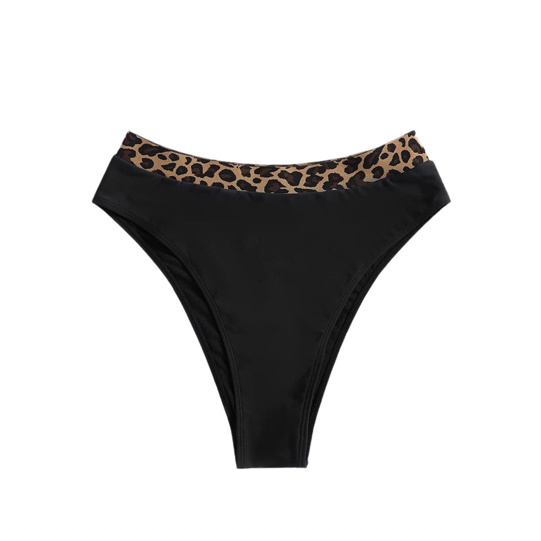 Women High-Waisted Bikini Bottom with Fashionable Leopard Print Mune Fashion