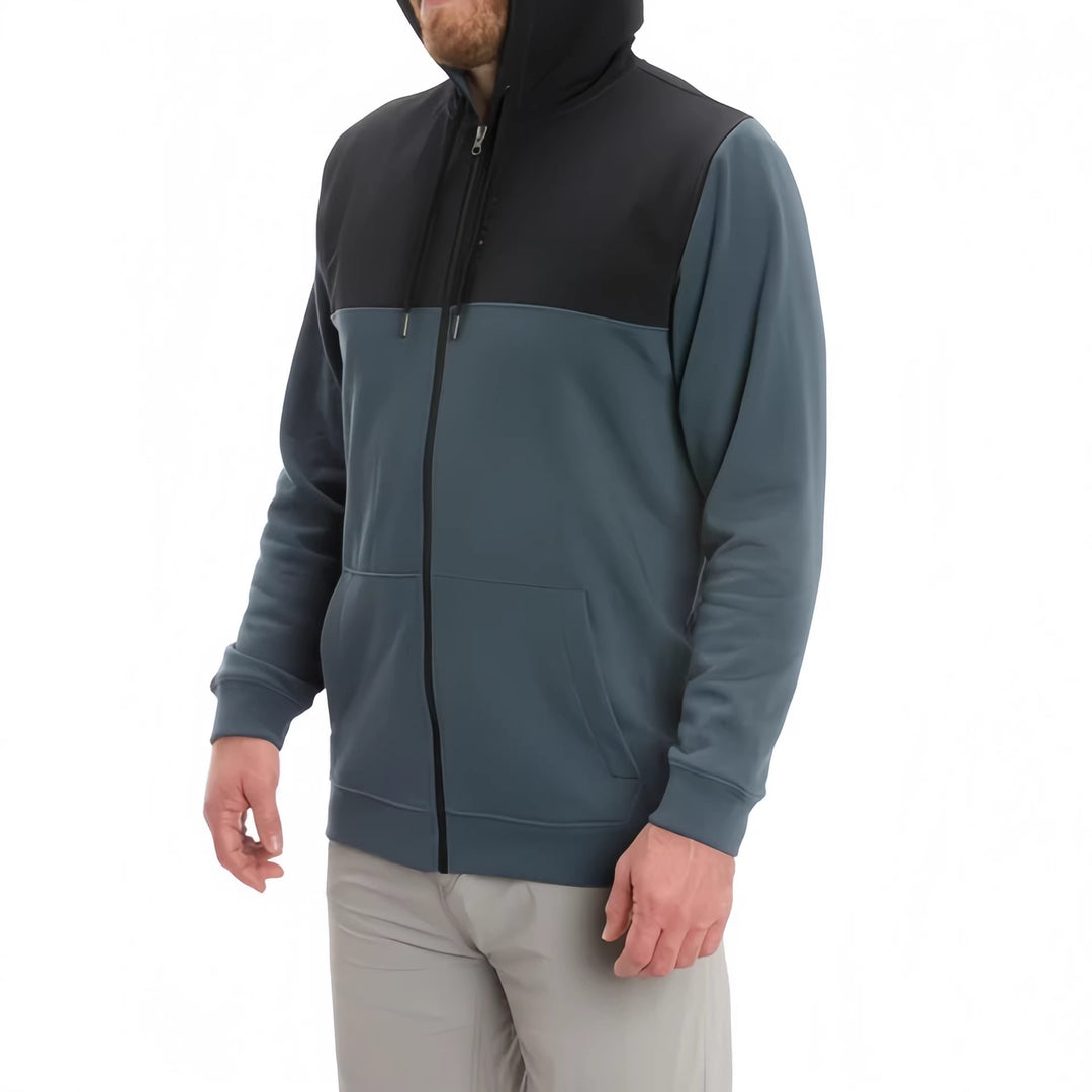 Men's sporty hoodie with stylish color block design
