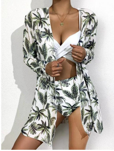 Women's Two-Piece Bikini Set with Floral Wrap Mune Fashion