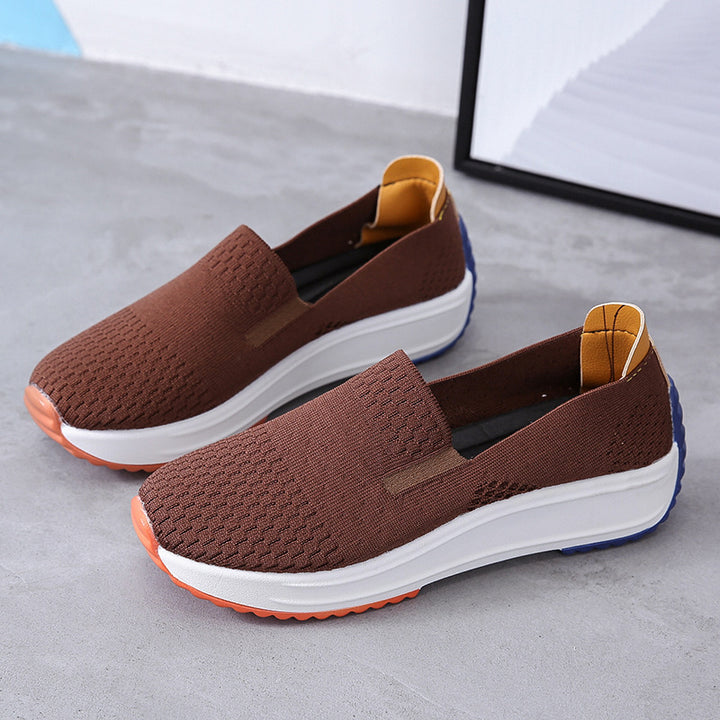 Women's Slip-On Platform Sneaker with Knitted Upper Mune Fashion