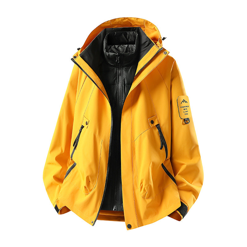Men's Two-in-One Weather Protection Jacket with Removable Padded Vest and Adjustable Hood Mune Fashion