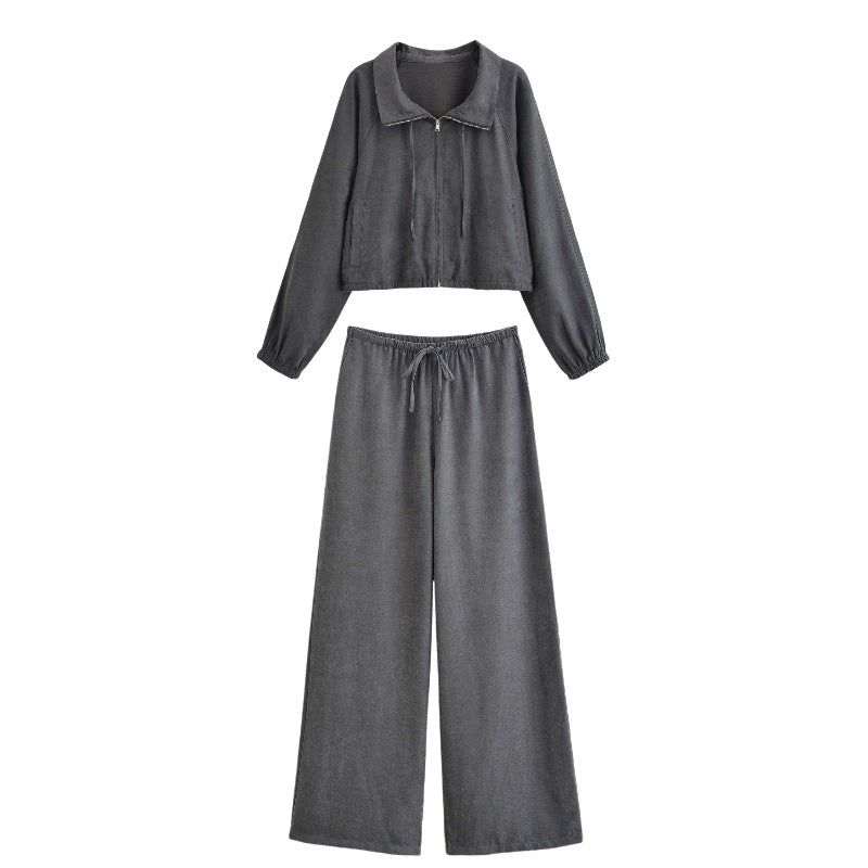 Women's Comfortable Palazzo Pants in Velvet Look with Elastic Tunnel Drawstring Waist and Wide Leg Mune Fashion
