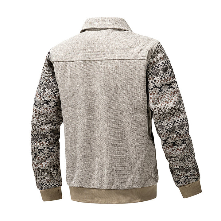 Men's knit bomber jacket with zipper, ribbed hem & Norwegian sleeves Mune Fashion