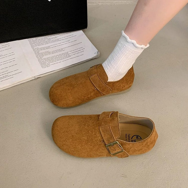 Women Comfortable Clogs with Fashionable Buckle Mune Fashion