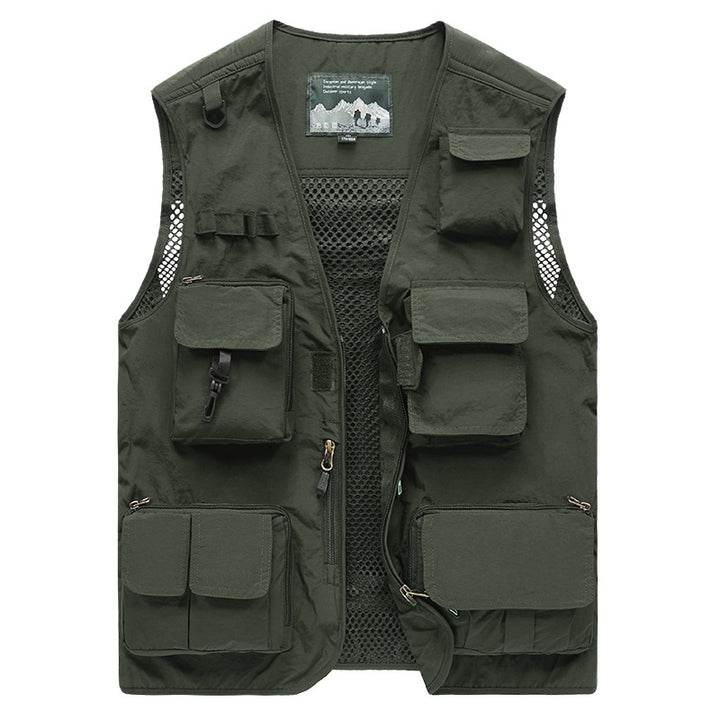 Men's Multi-functional Fishing and Outdoor Vest with Mesh Back and Multiple Pockets Mune Fashion