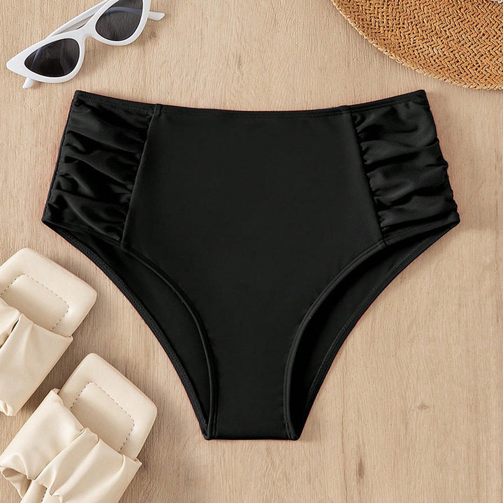 Ladies high-waisted bikini bottom with ruffle design Mune Fashion