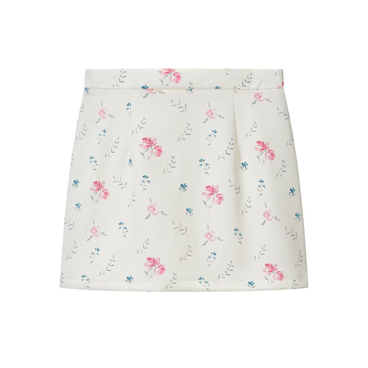 Women short blazer with floral all-over print, tailored silhouette and decorative shoulder details Mune Fashion