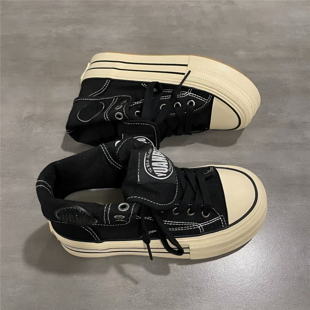 Women's High-Top Sneakers with trendy pleated look and long Mune Fashion rubber sole Mune Fashion