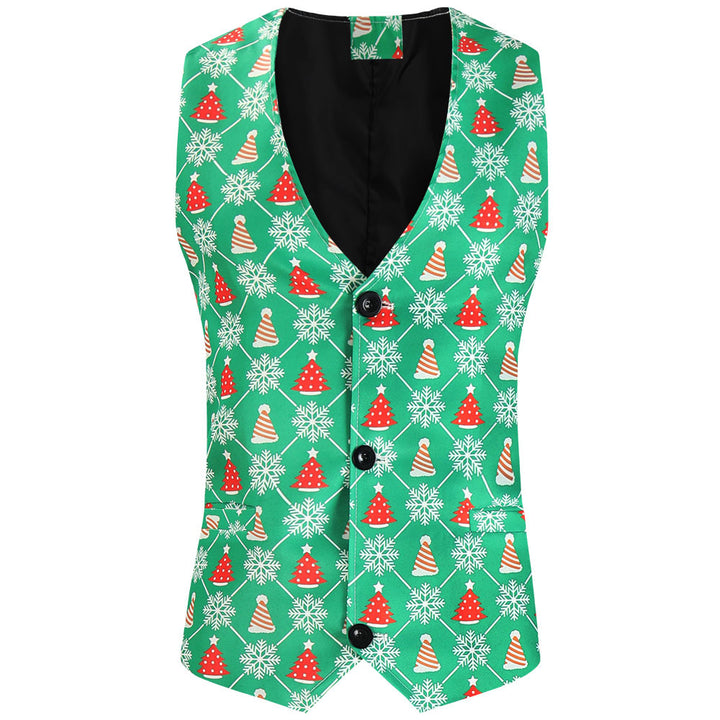 Men's Christmas Vest with Santa Allover Print and Tailored Fit Mune Fashion