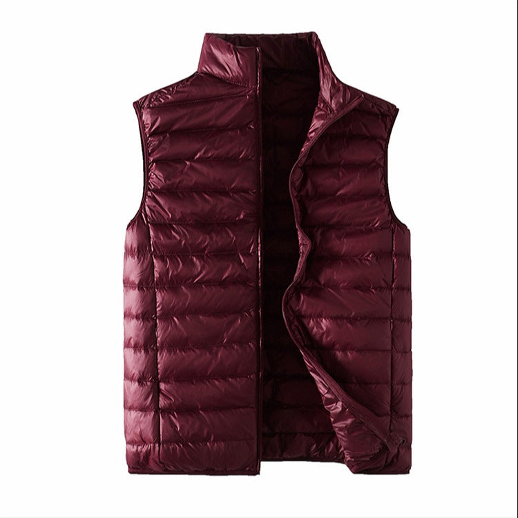 Men's nan ultra-light quilted puffer vest with stand-up collar and full-length zipper Mune Fashion