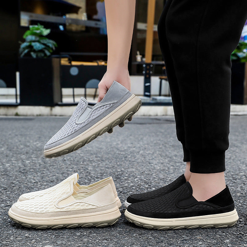 Men's breathable mesh slip-on loafer with elastic inserts and shock-absorbing EVA sole Mune Fashion