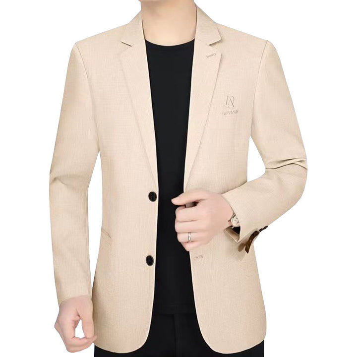 Men's slim fit single-breasted city blazer with textured wool blend Mune Fashion