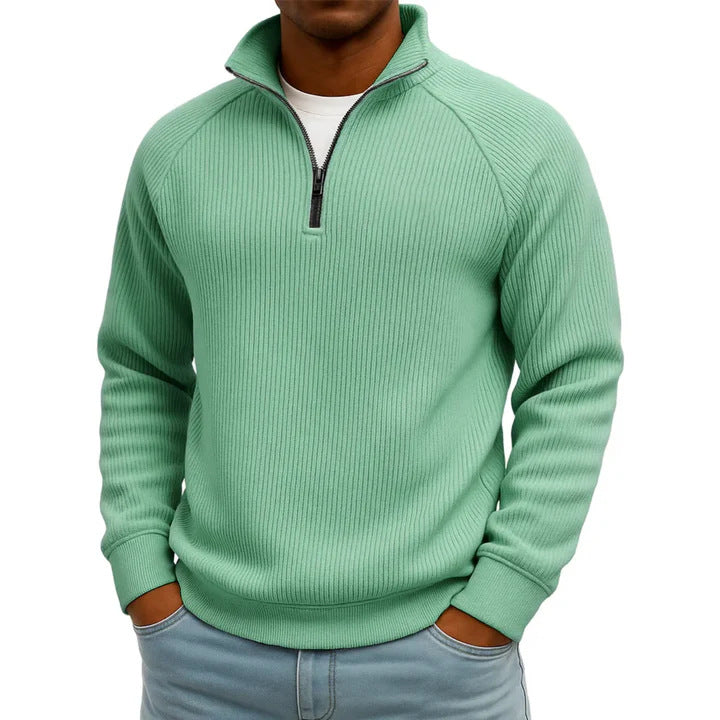 Men's Comfortable Sweater with Stand-up Collar Mune Fashion