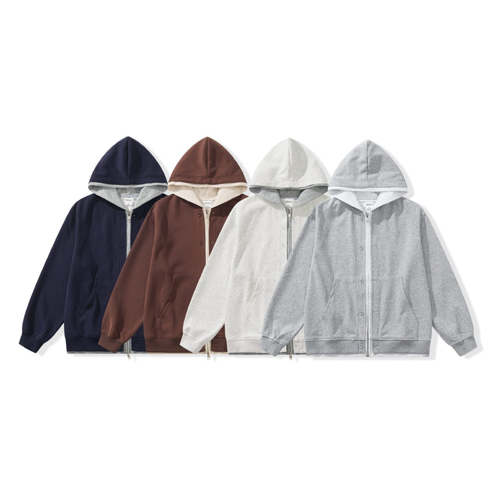 Unisex Boxy-Hooded Zip Jacket made of French Terry Mune Fashion