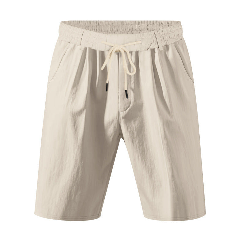 Men's knee-length lightweight functional shorts with elastic waistband, drawstring, and deep side pockets Mune Fashion