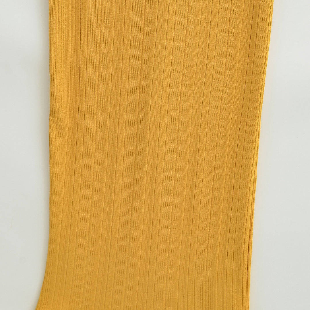 Women’s midi dress in rib knit, sleeveless slim-fit with stand-up collar Mune Fashion