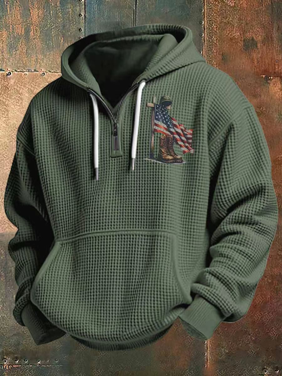 Men's hoodie with American flag design Mune Fashion