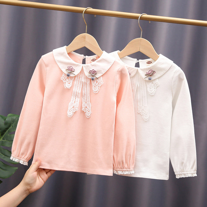 Ladies elegant blouse with lace appliqués Mune Fashion