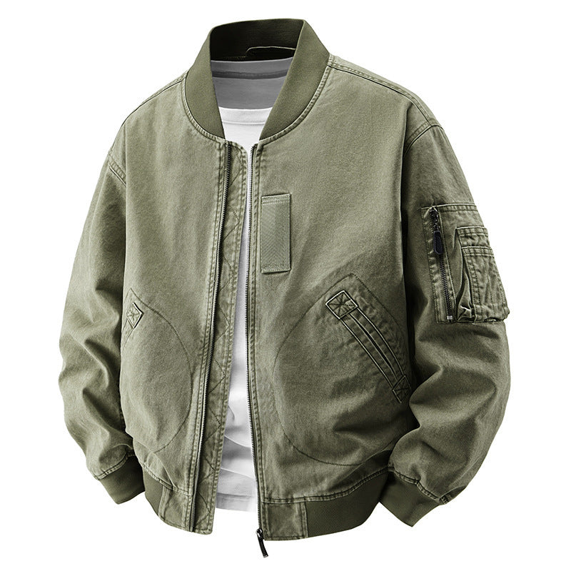 Men's Fashionable Bomber Jacket with Side Pockets Mune Fashion