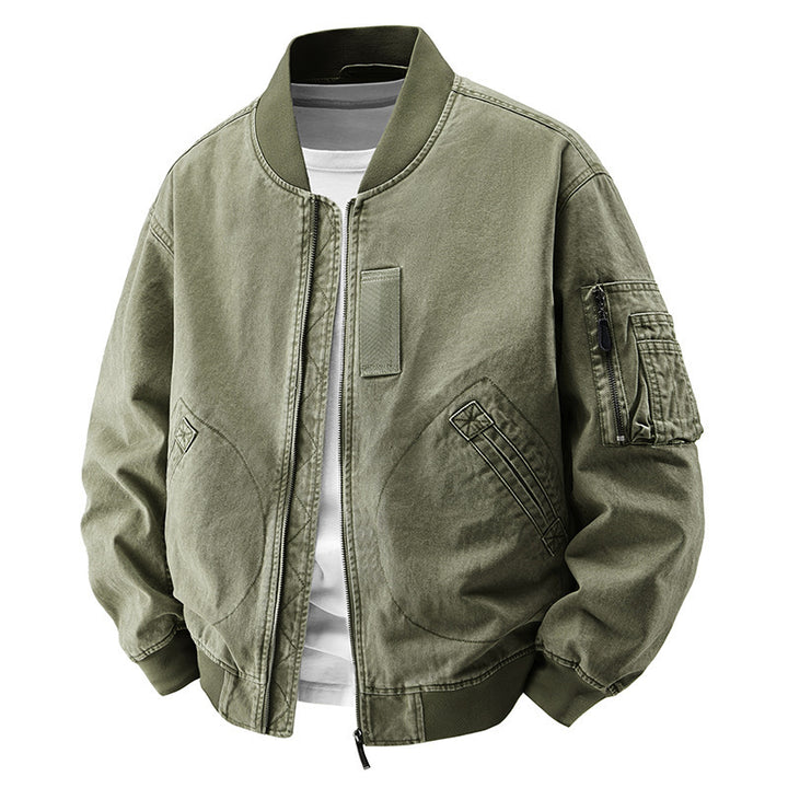 Men's Fashionable Bomber Jacket with Side Pockets Mune Fashion