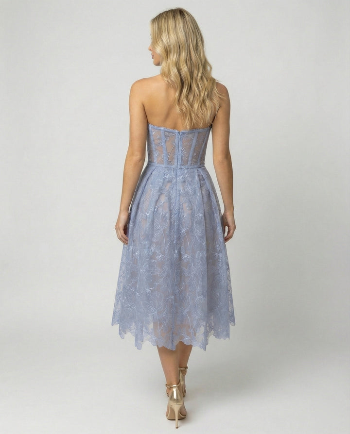 Corset Top Lace Midi Dress