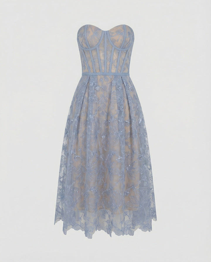 Corset Top Lace Midi Dress