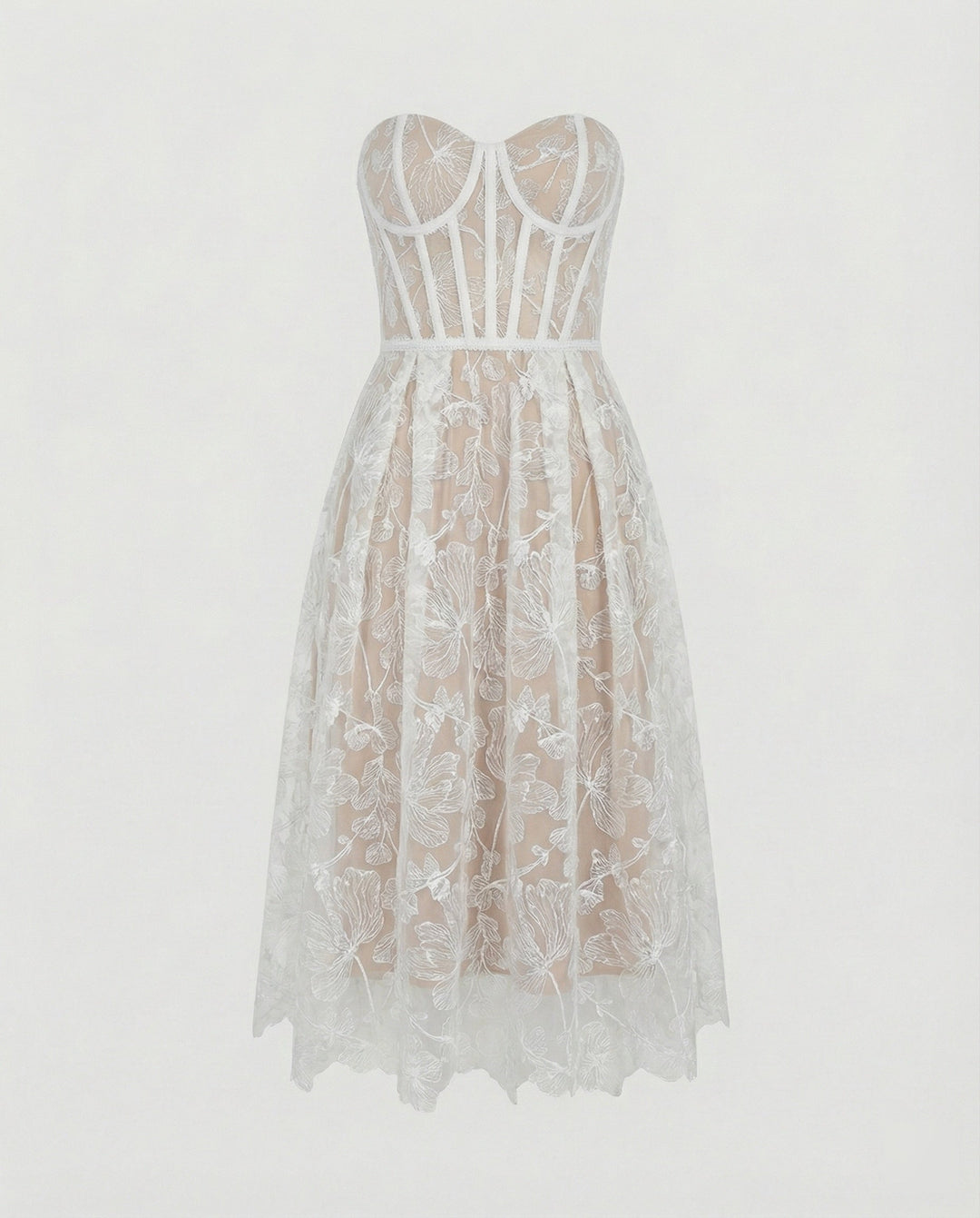 Corset Top Lace Midi Dress