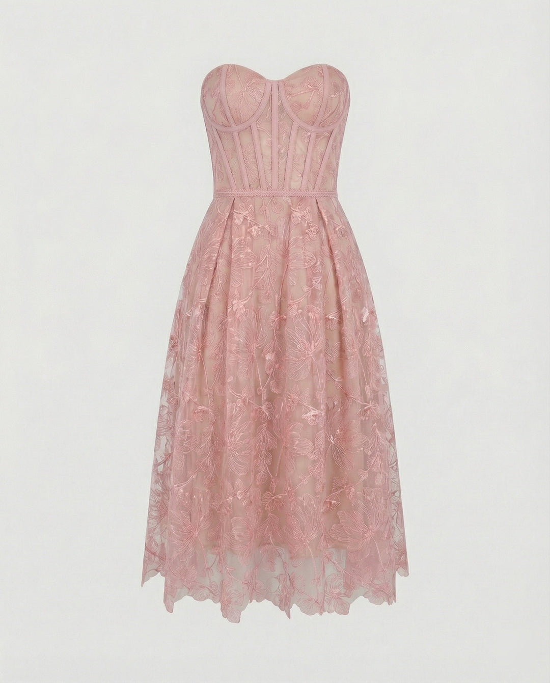 Corset Top Lace Midi Dress