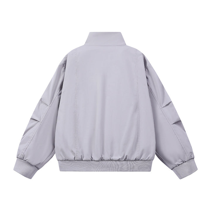 Men's faux velvet bomber jacket in oversized boxy cut with two-way zipper & elastic hem Mune Fashion