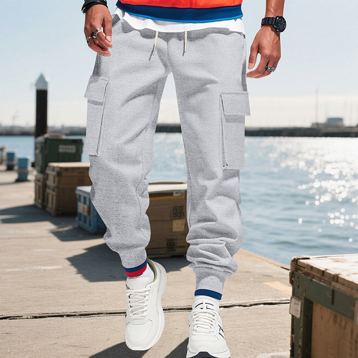 Men's urban utility jogger with drawstring, applied flap pockets and elastic waistband Mune Fashion