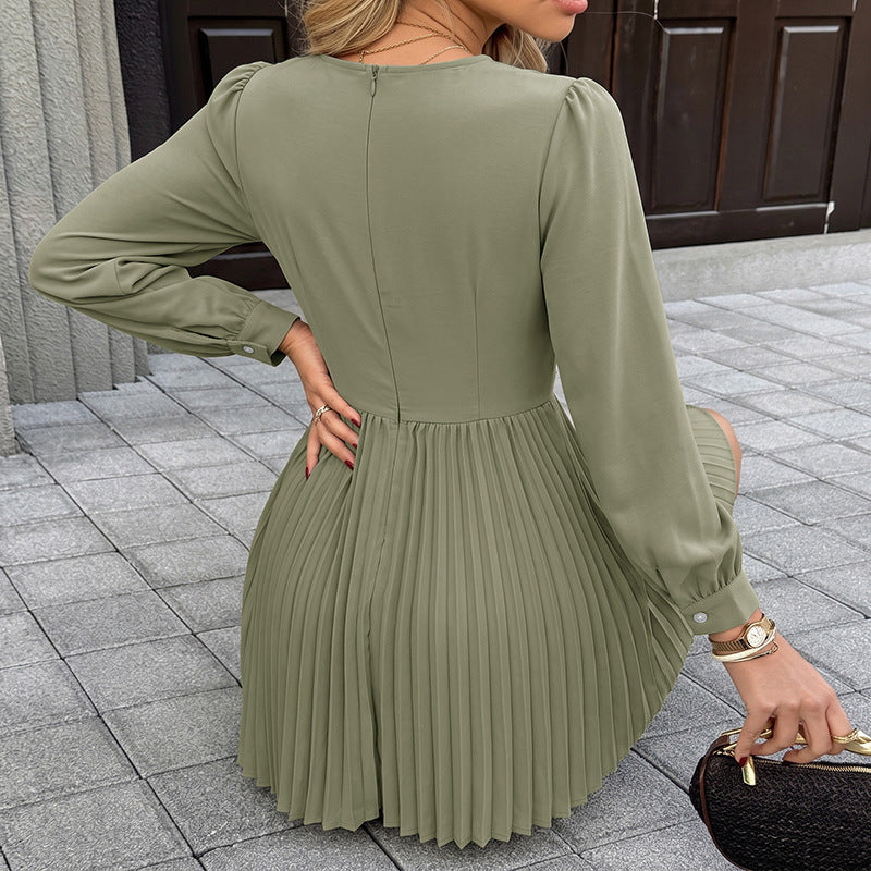 Ladies Pleated Skirt Dress Mune Fashion