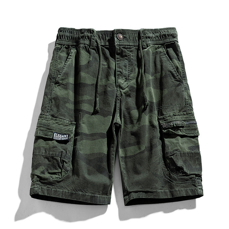Herren Camouflage-Cargo-Shorts mit elastischem Tunnelzugbund und Multifachtaschen Mune Fashion