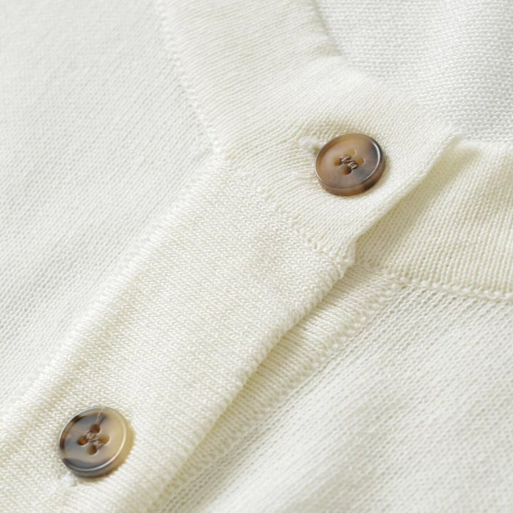 Ladies fine-knit henley pullover with button placket and ribbed hem Mune Fashion