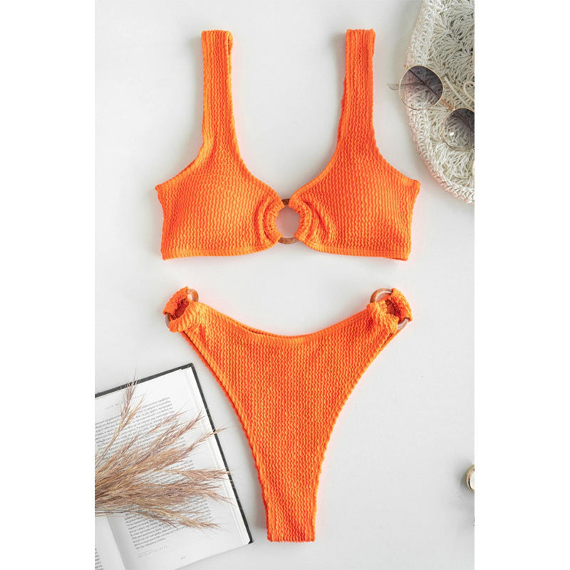 Women's bikini with oval ring detail and high leg cut Mune Fashion