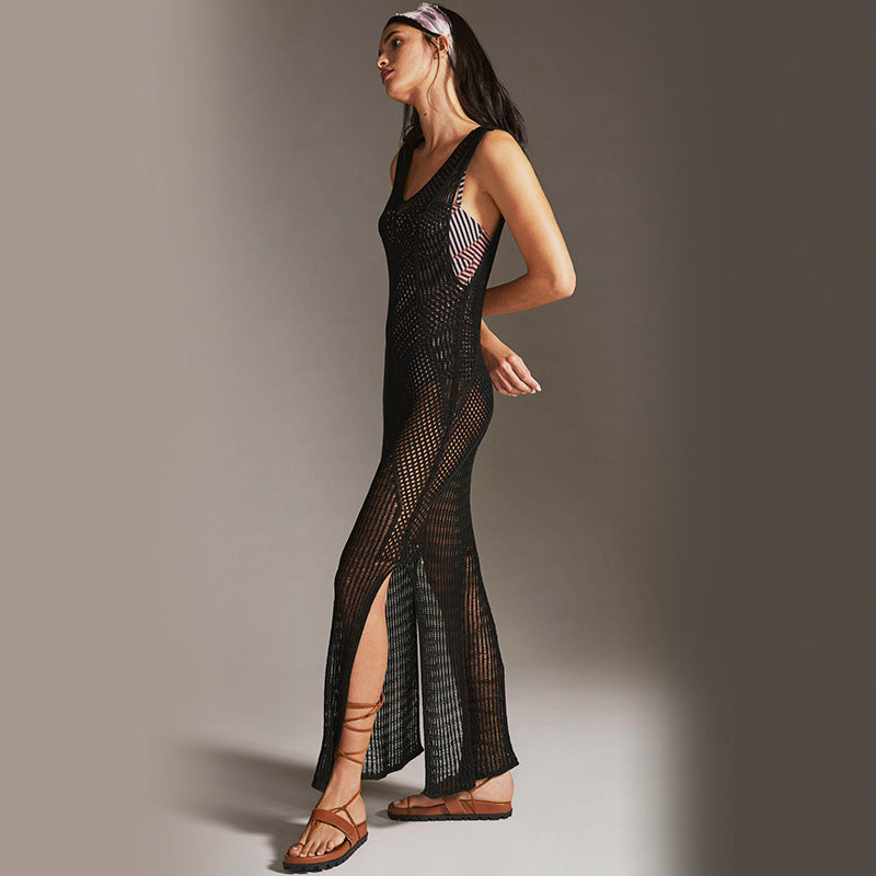 Ladies elegant mesh dress with asymmetrical cut Mune Fashion
