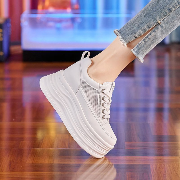 Women's sporty platform sneakers with breathable upper material combination Mune Fashion