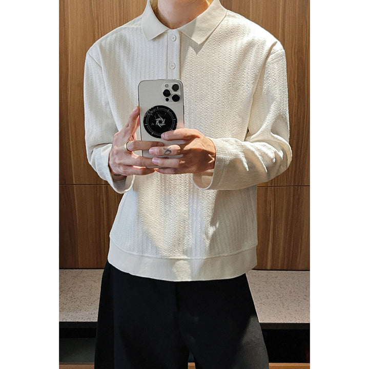 Men's Stylish Long Sleeve Sweater with Textured Design Mune Fashion