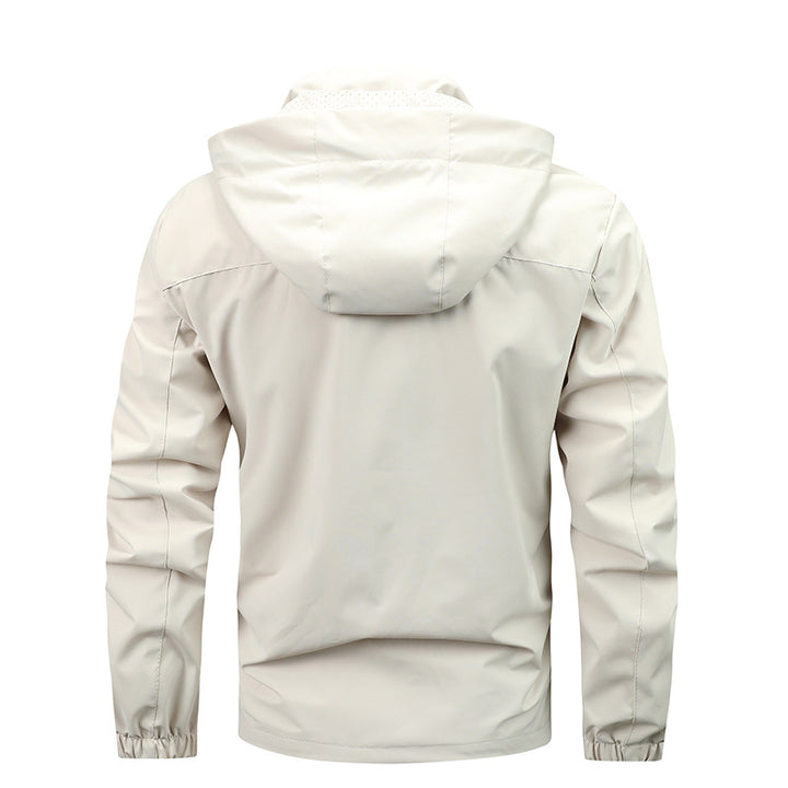 Men's waterproof hooded rain jacket with multiple pockets and windproof membrane Mune Fashion