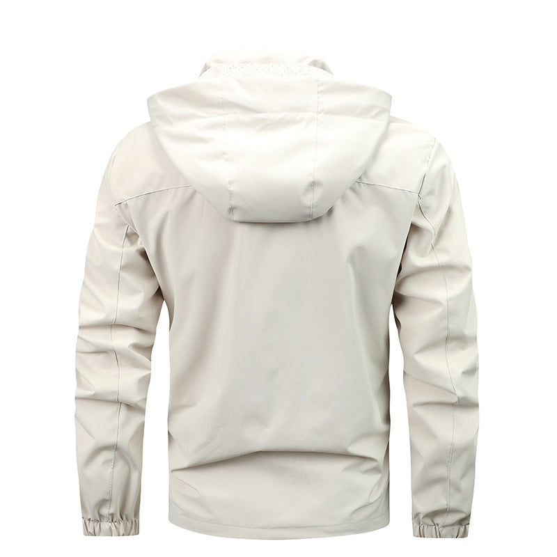 Men's waterproof hooded rain jacket with multiple pockets and windproof membrane Mune Fashion