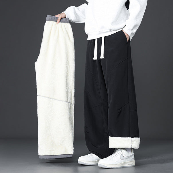 Men's Casual Fleece Pants with Minimalist Design