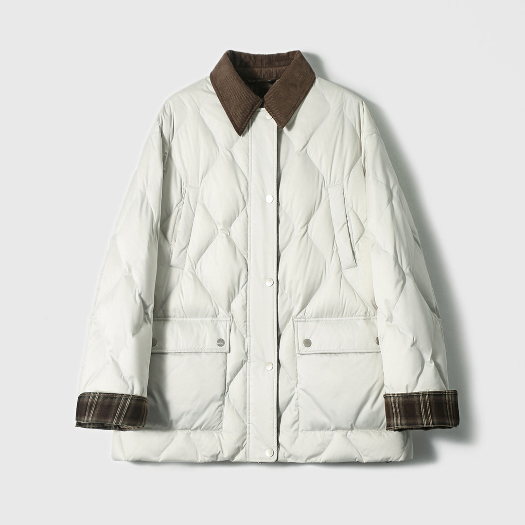 Women's quilted jacket with checkered accents Mune Fashion