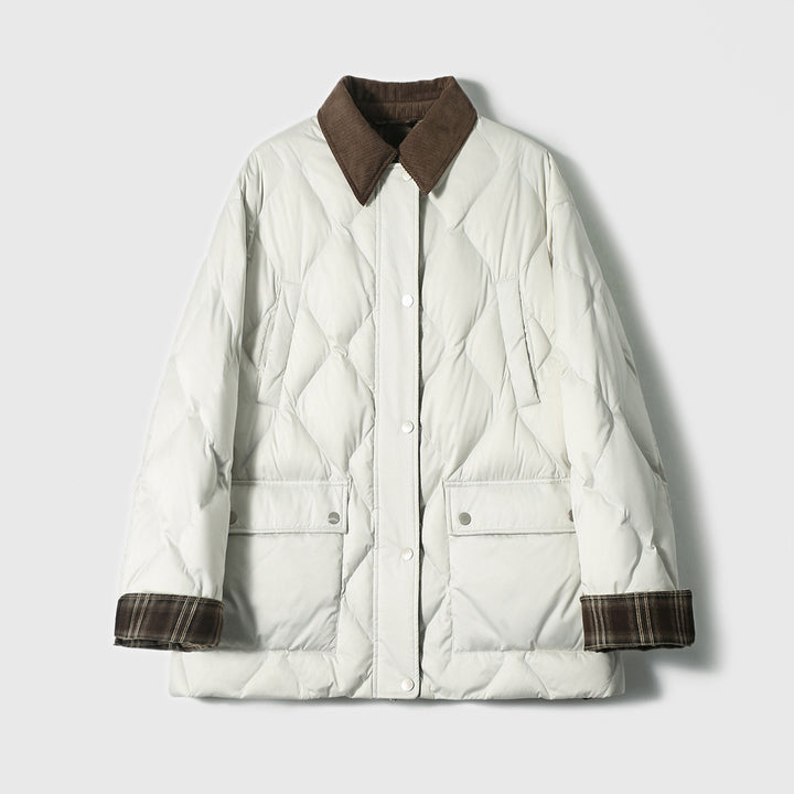 Women's quilted jacket with checkered accents Mune Fashion