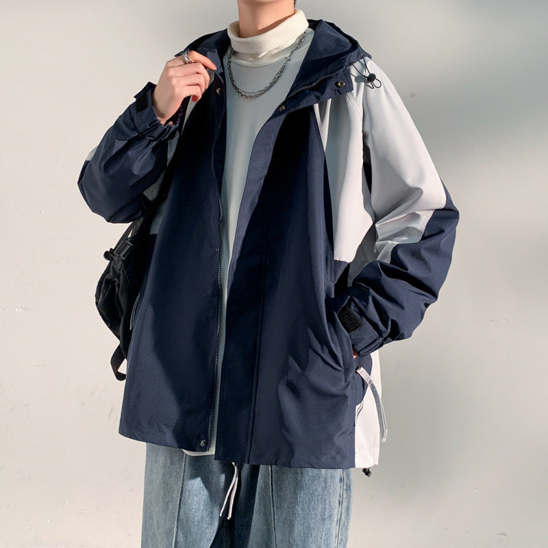 Men's two-layer softshell overlay jacket with hood, wind and water repellent membrane and adjustable hem Mune Fashion