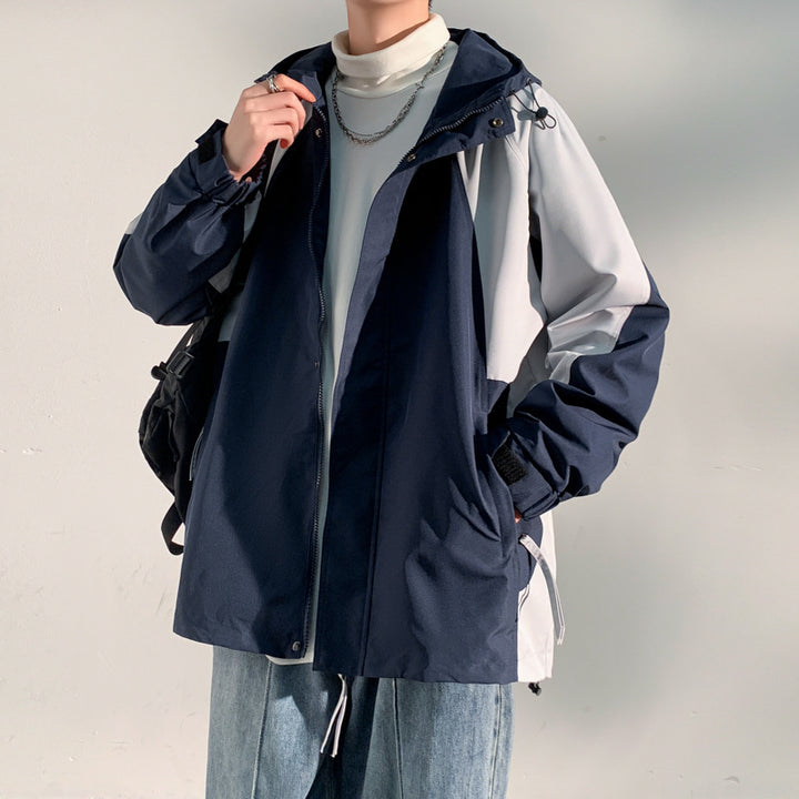 Men's two-layer softshell overlay jacket with hood, wind and water repellent membrane and adjustable hem Mune Fashion