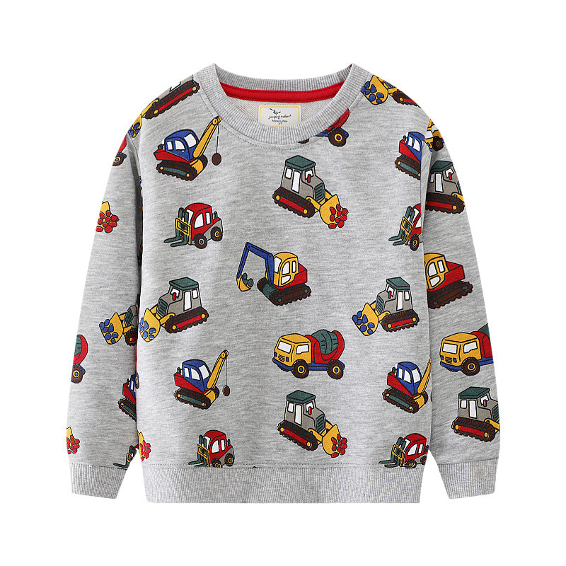 Boys sweatshirt with creative construction vehicle motifs Mune Fashion