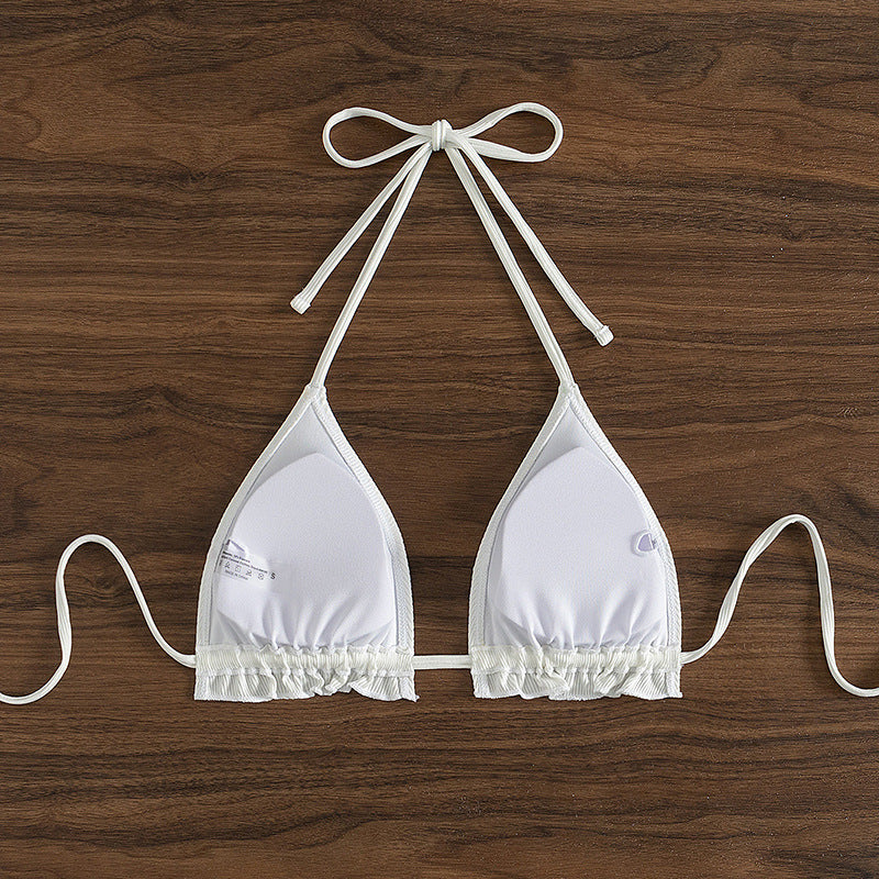 Women's Triangle Bikini with adjustable straps and modern ribbed texture Mune Fashion
