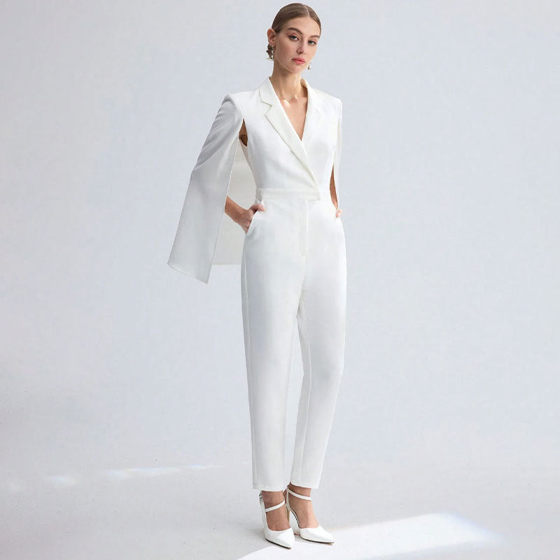 Women Elegant Jumpsuit with Cape Detail Mune Fashion